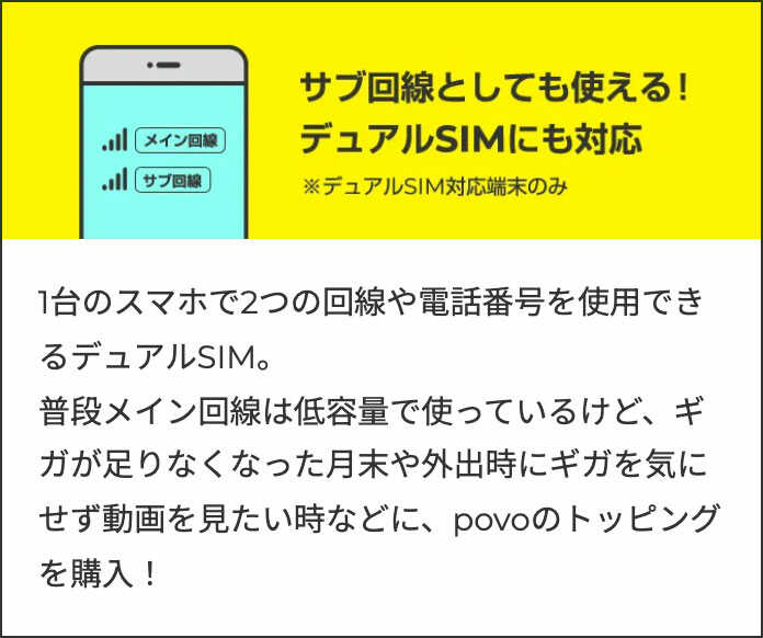 サブ回線としても使える！
