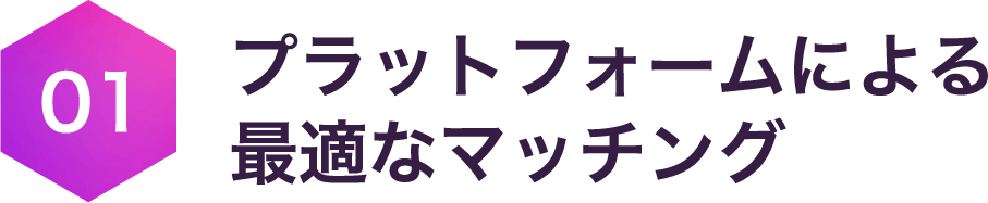 01 プラットフォームによる最適なマッチング