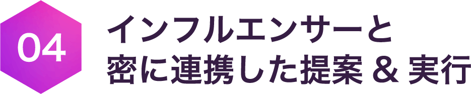 インフルエンサーと密に連携した提案&実行